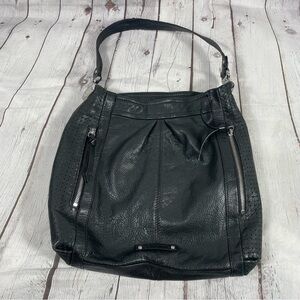 B.Markowsky Black Leather Shoulder Bag Handbag Purse